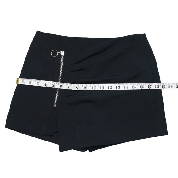 Zara Women's Asymmetrical Black Zipper Skort, size Small - Picture 3 of 9